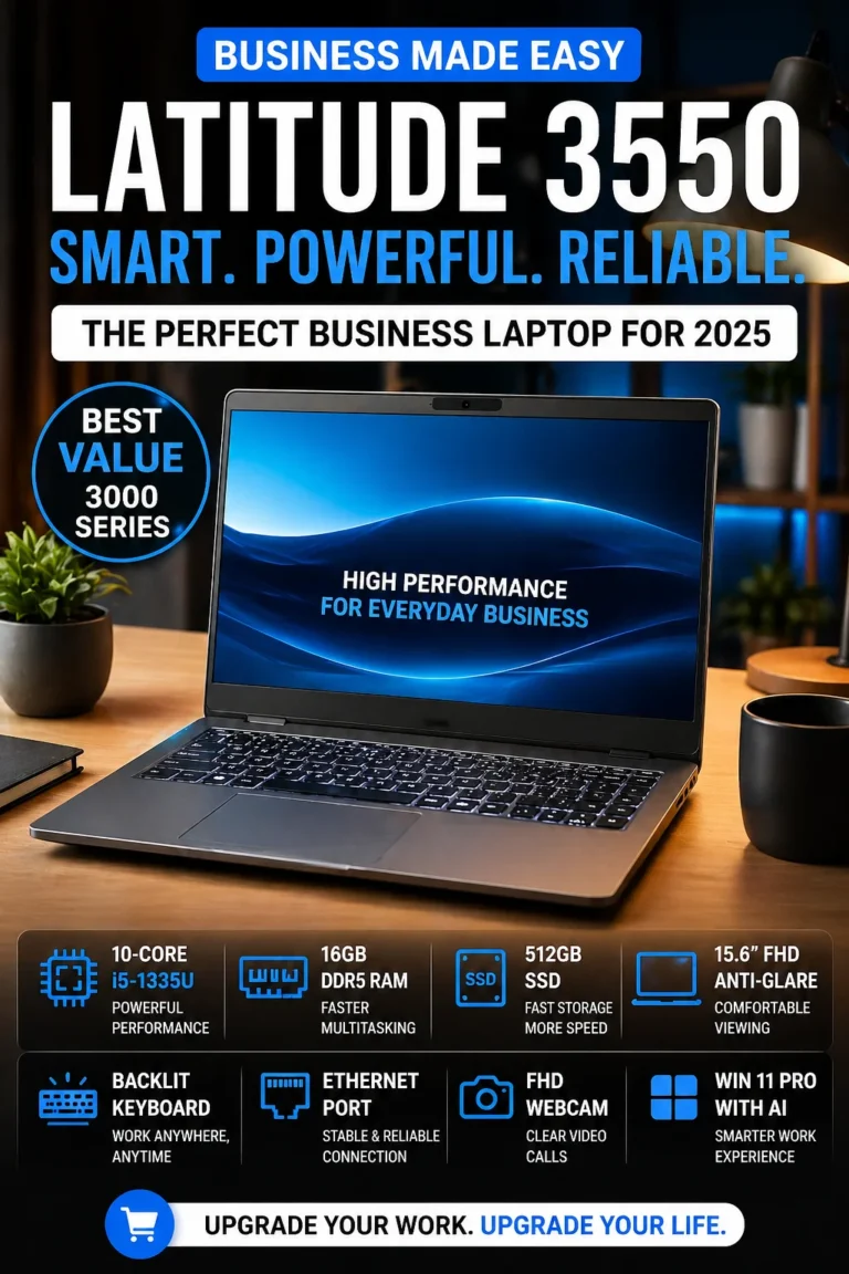 Dell Latitude 3550 business laptop with Intel Core i5 13th Gen and 15.6 inch FHD display