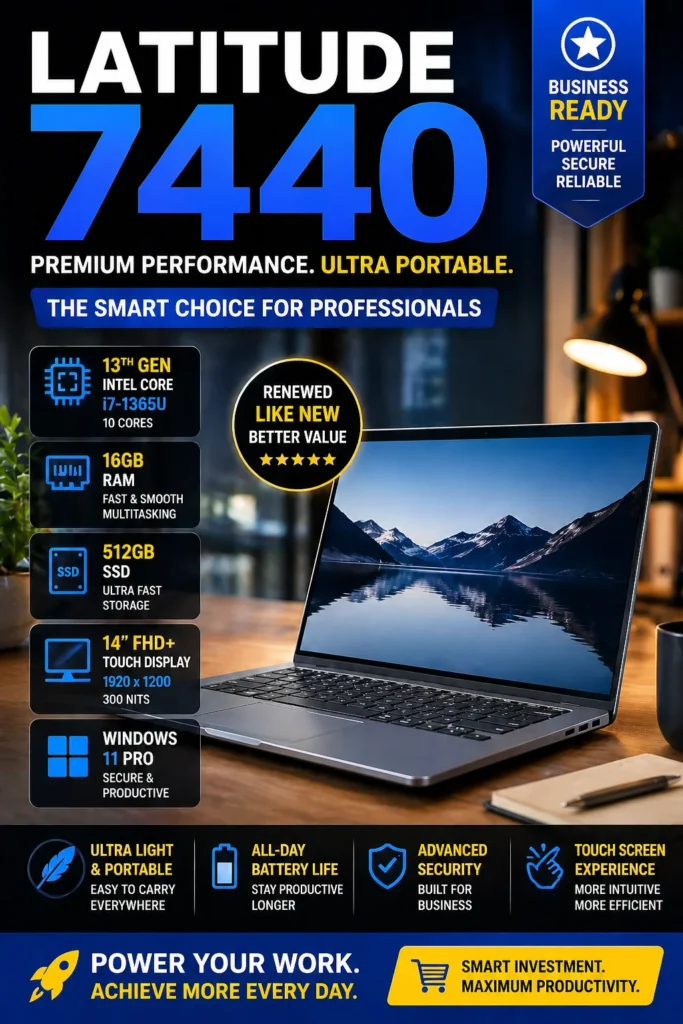 Dell Latitude 7440 premium business ultrabook with Intel Core i7 and 14 inch touch display
