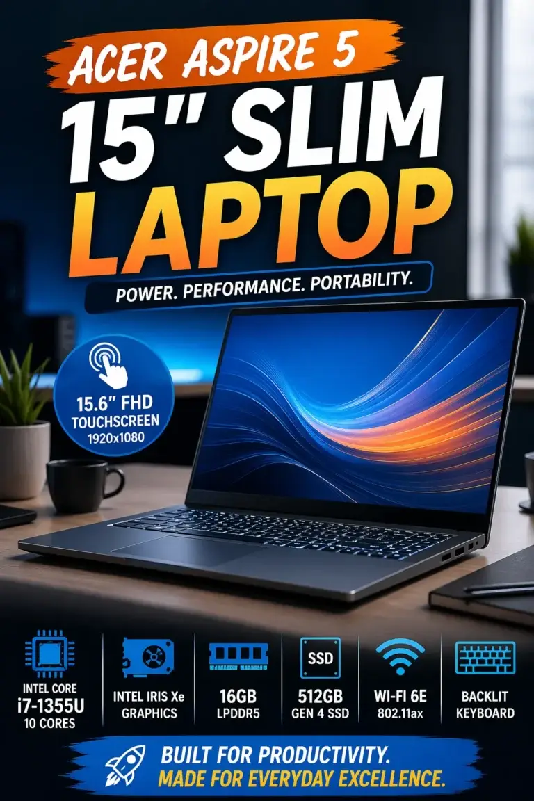 Acer Aspire 5 modern laptop isolated clean product shot for review and comparison