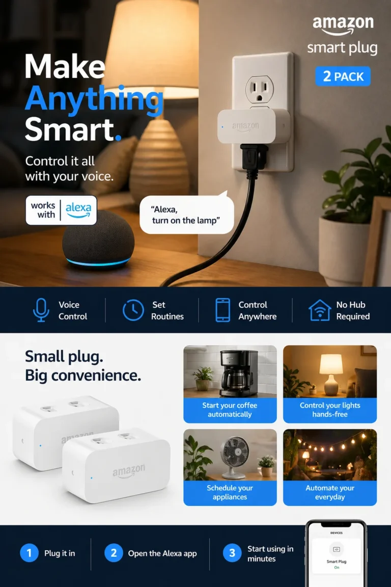 Amazon Smart Plug with Alexa voice control for automating lamps coffee makers and daily home devices