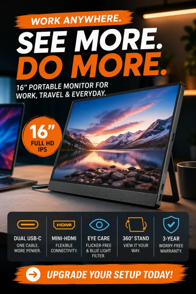 ASUS ZenScreen portable monitor 15.6 inch Full HD IPS USB-C lightweight display for laptop
