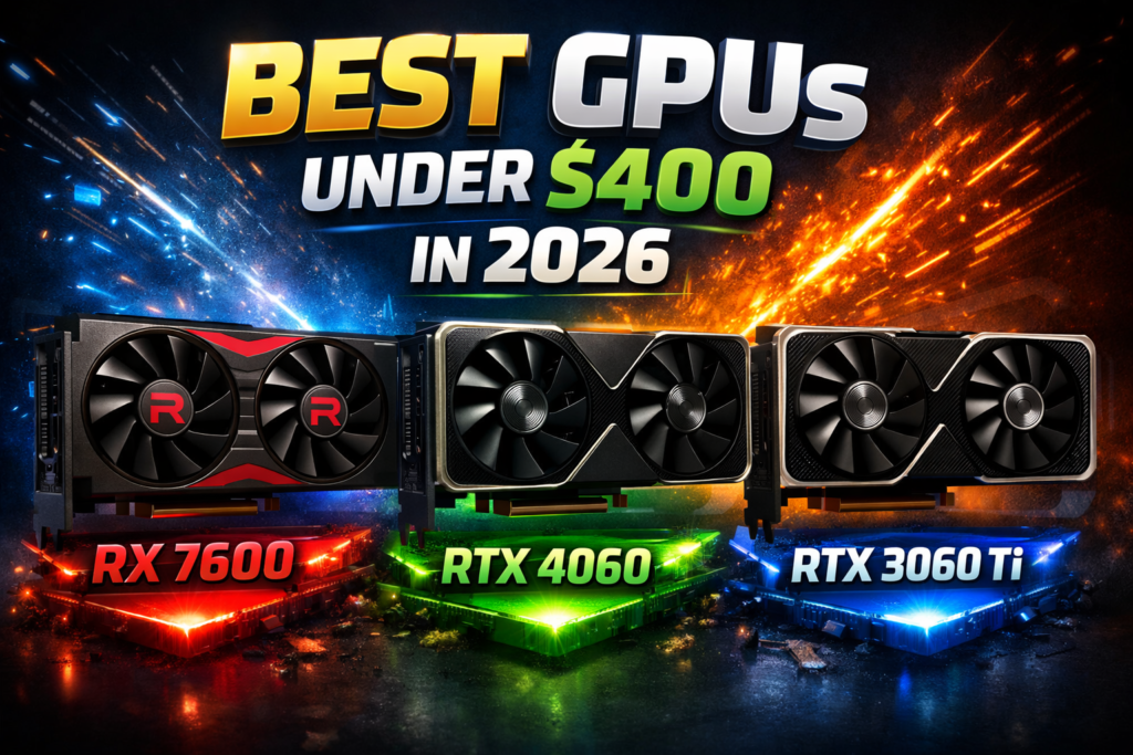 Best GPUs under $400 in 2026 comparison RX 7600 RTX 4060 RTX 3060 Ti gaming performance