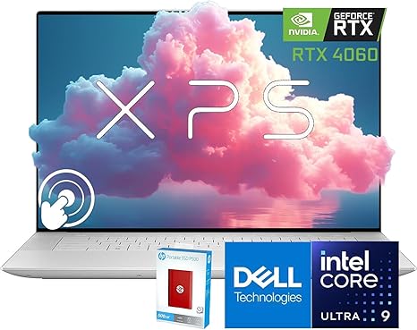 Dell XPS 16 laptop with Intel Core Ultra 9 and RTX 4060 used for engineering CAD and 4K design work