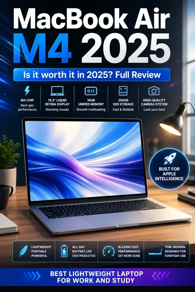 MacBook Air M4 2026 15-inch laptop with Apple M4 chip and Liquid Retina display