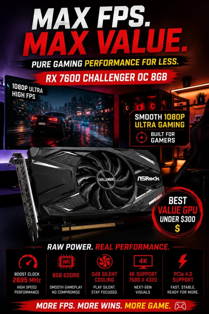 AMD Radeon RX 7600 8GB graphics card for 1080p and 1440p gaming performance