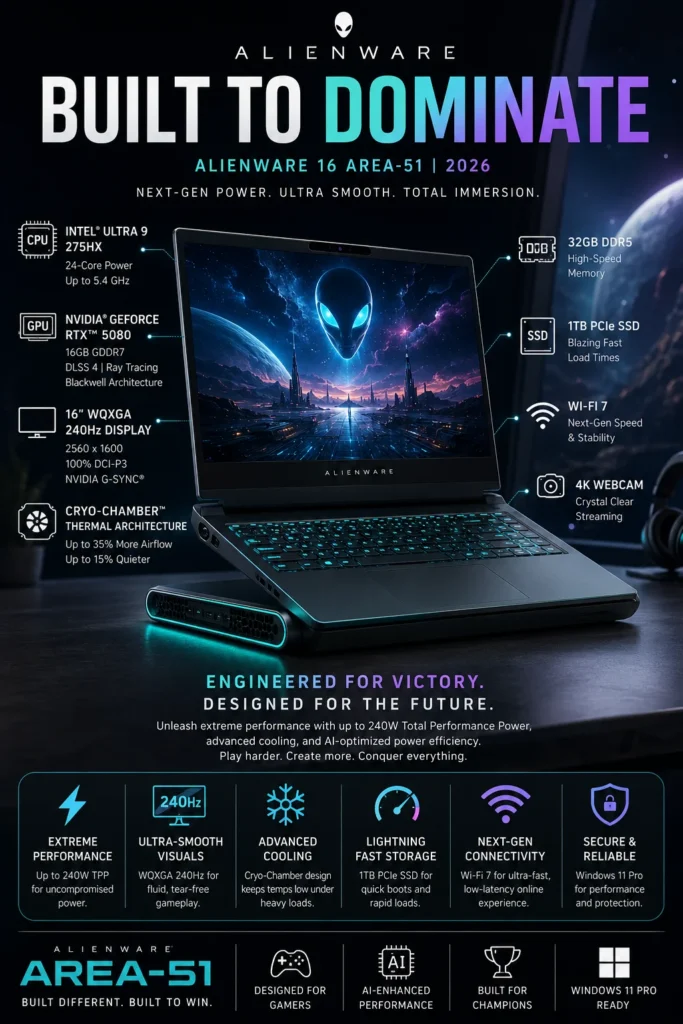 Alienware 16 Area-51 RTX 5080 laptop for high-performance stock and crypto trading