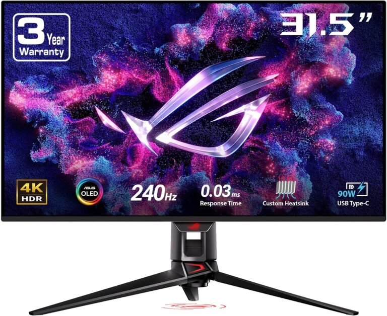 ASUS ROG Swift PG32UCDM 32-inch 4K QD-OLED 240Hz gaming monitor with HDR and ultra-fast response time