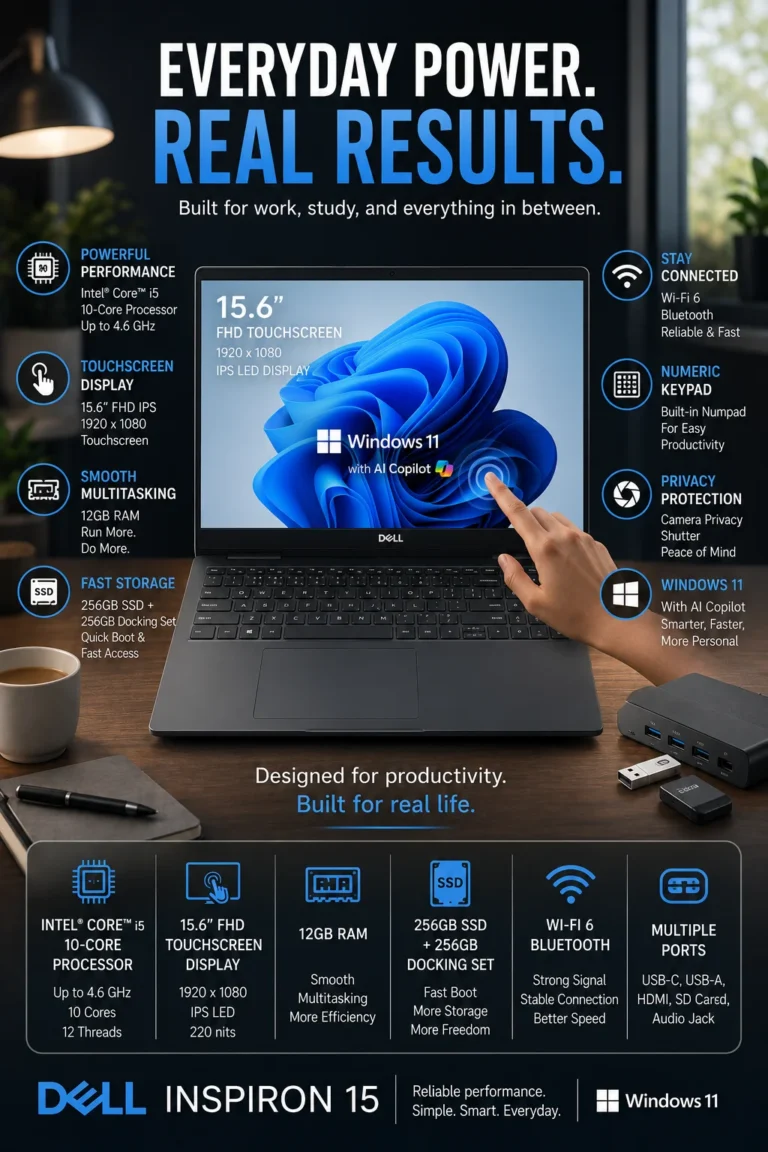 Dell Inspiron 15 touchscreen laptop with Intel Core i5 processor