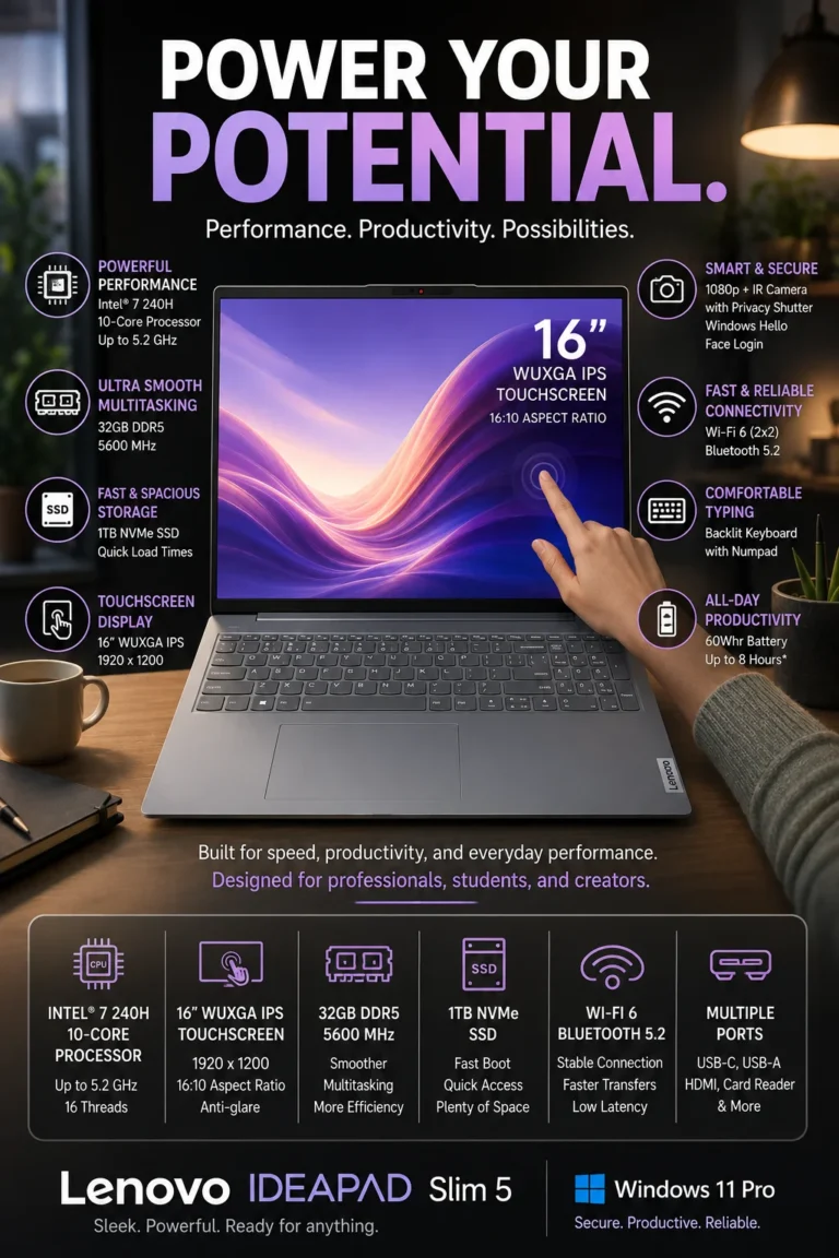Lenovo IdeaPad Slim 5 with 32GB RAM and 1TB SSD touchscreen laptop