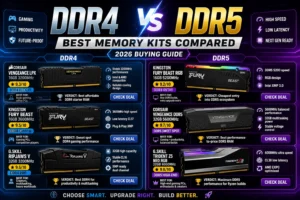 Best DDR4 and DDR5 RAM memory comparison for gaming PCs and desktop performance 2026 guide