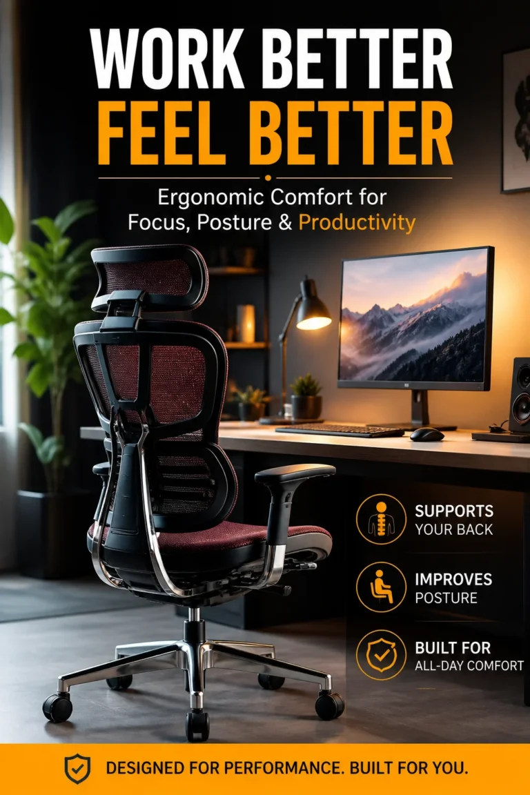 Ergohuman high-back mesh ergonomic chair with headrest and full adjustability