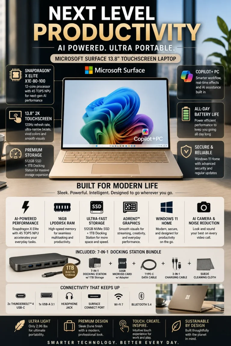 Microsoft Surface Laptop with Snapdragon X Elite and Copilot AI features