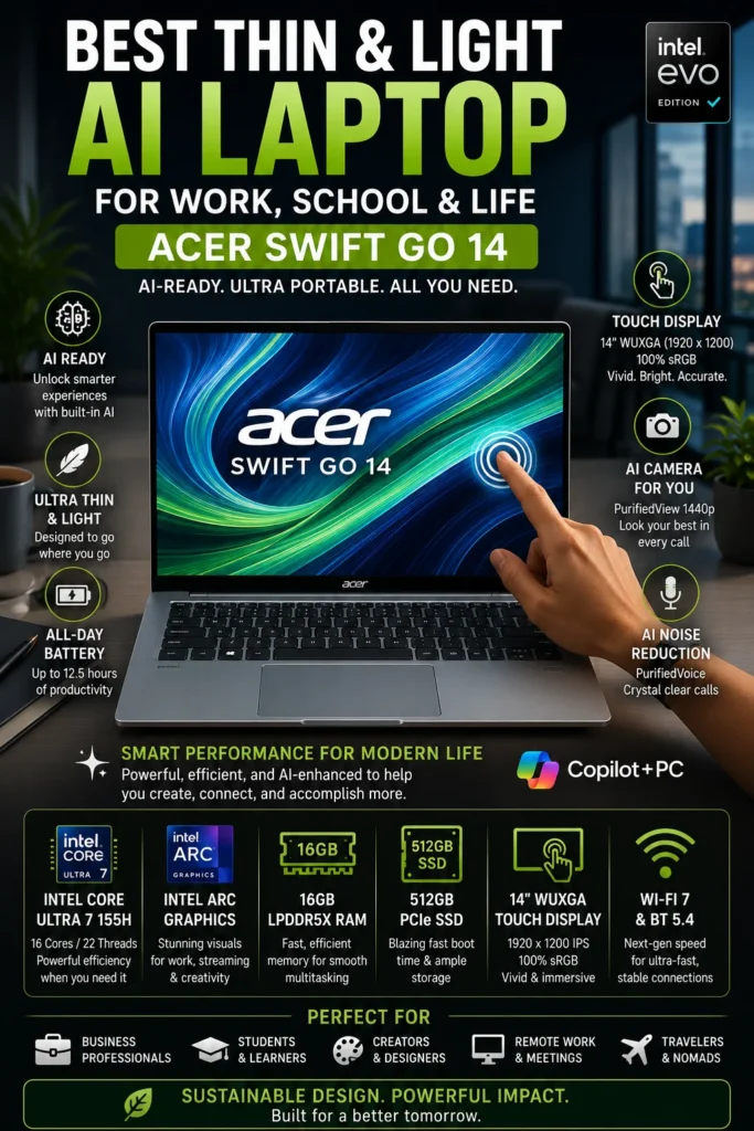 The Acer Swift X 14 combines OLED visuals and RTX 4060 graphics for creators working remotely.