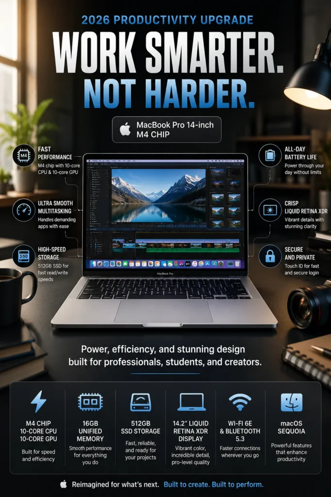 Apple MacBook Pro M4 laptop for professional video editing and content creation