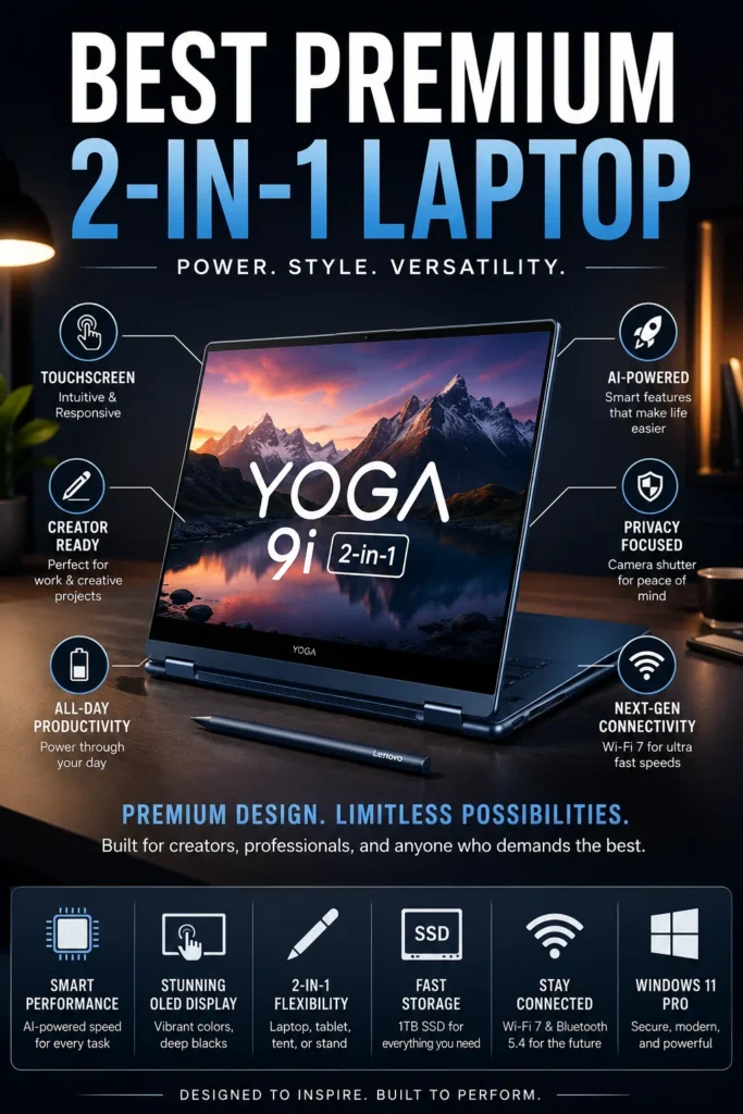 Lenovo Yoga 9i Aura Edition 2-in-1 laptop for medical students digital note taking