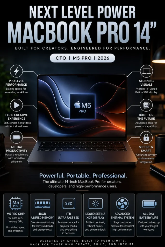 Apple MacBook Pro 14-inch M5 Pro high-performance laptop for engineering and AI workloads
