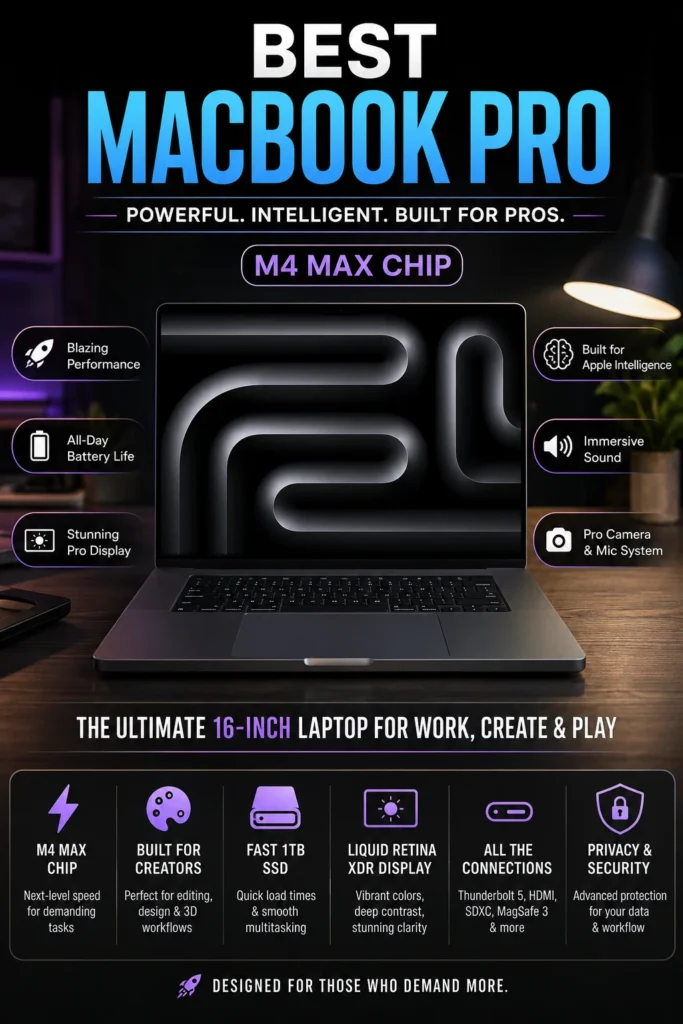 Apple MacBook Pro 16-inch M4 Max ultra powerful laptop for video editing and AI workloads