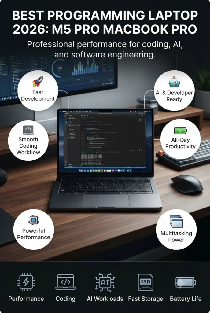Apple MacBook Pro 14-inch laptop used for programming, software development, coding, and professional developer workflows