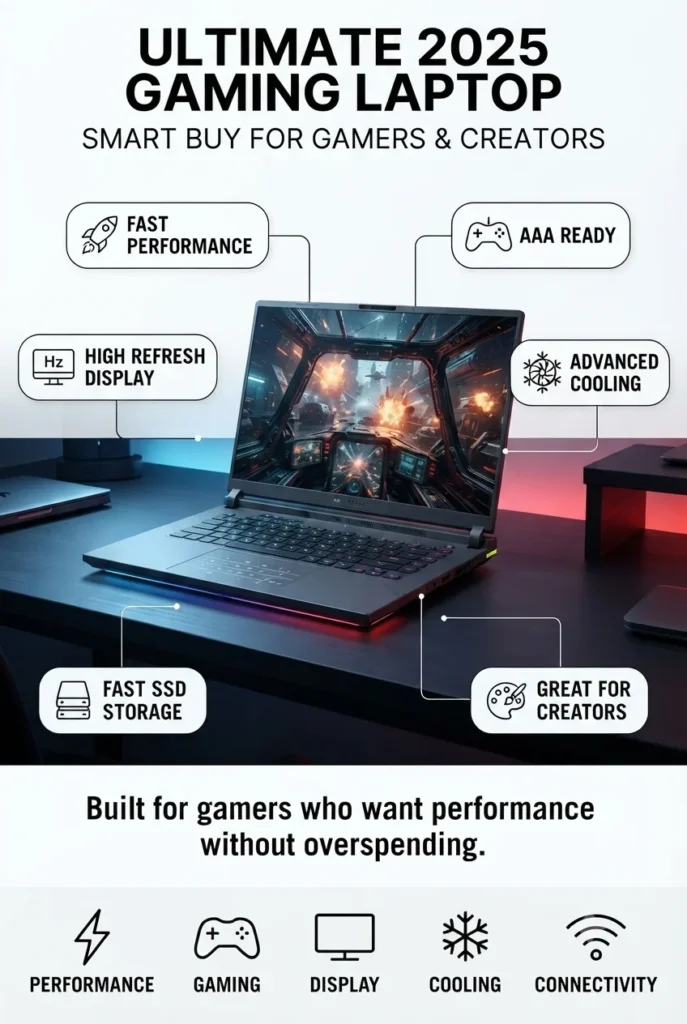 ASUS ROG Strix G16 2025 gaming laptop with NVIDIA RTX 5060 Laptop GPU and Intel Core Ultra 9 processor