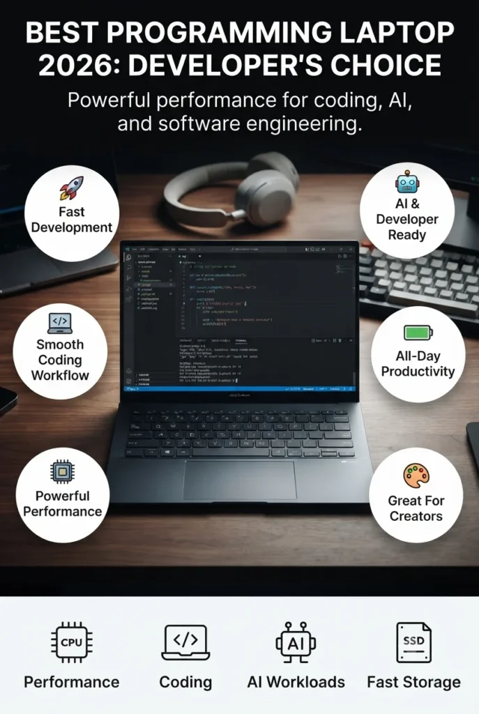 ASUS Zenbook 14 touchscreen laptop for programming, coding, students, and software developers