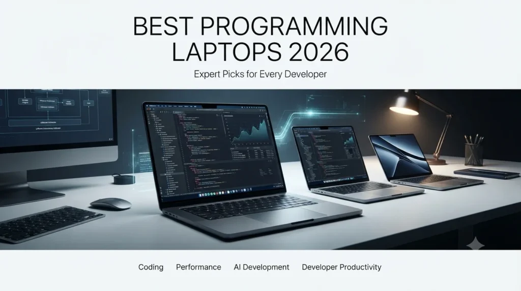 Best laptops for programming in 2026 featuring top developer laptops for coding, software engineering, AI development, and programming workloads