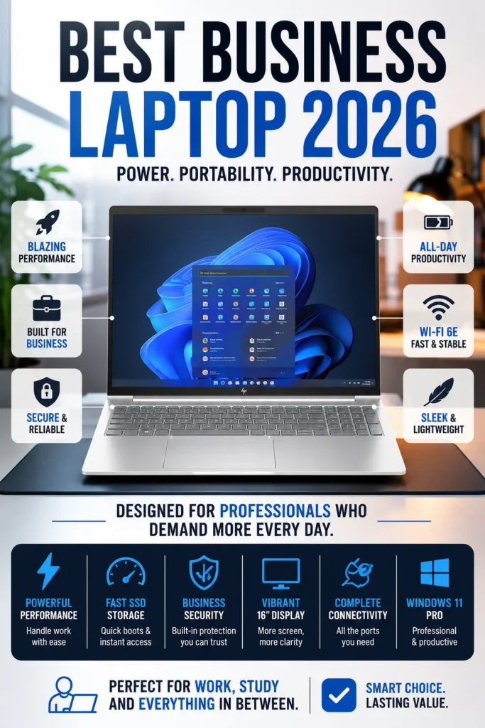 HP EliteBook 6 G1i business laptop with Intel Core Ultra 7 processor, Thunderbolt 4, and Windows 11 Pro.
