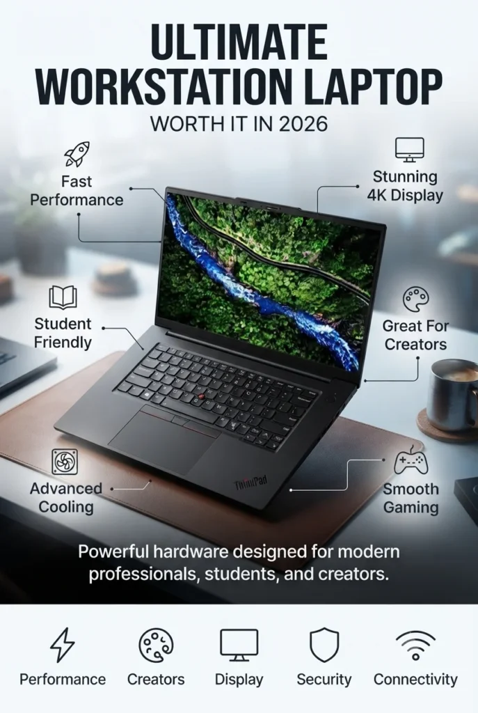 Lenovo ThinkPad P1 Gen 8 OLED workstation laptop with professional display and RTX graphics