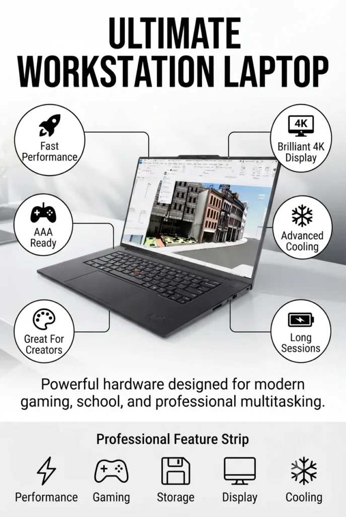 Lenovo ThinkPad P1 Gen 8 business workstation for AI development, engineering and professional machine learning.