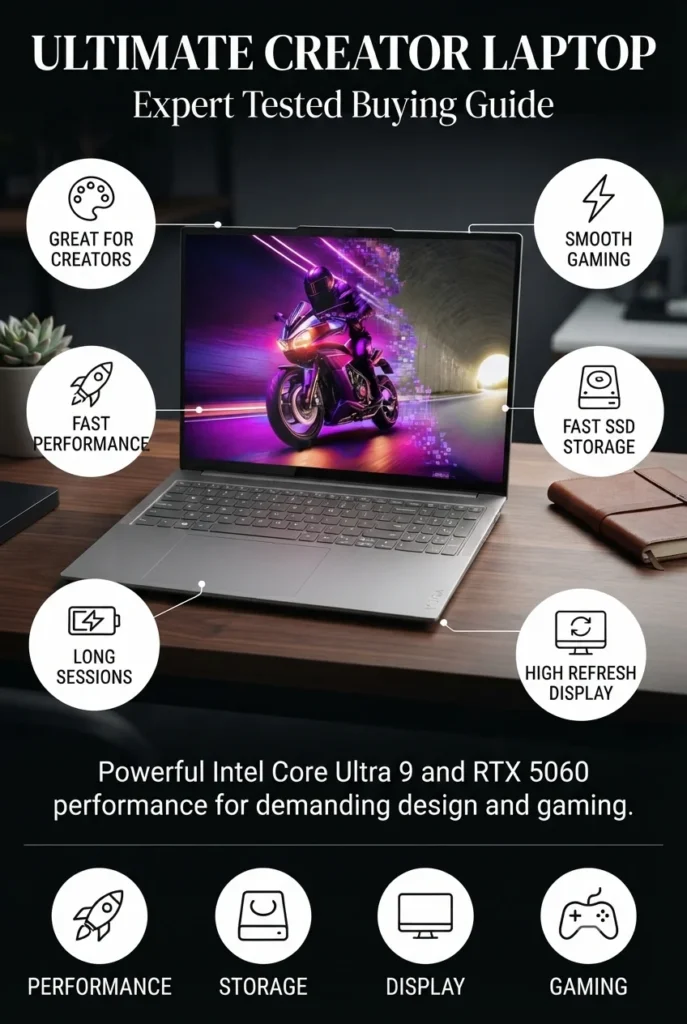 Lenovo Yoga Pro 9i laptop with Intel Core Ultra 9 processor OLED display and RTX graphics for creators