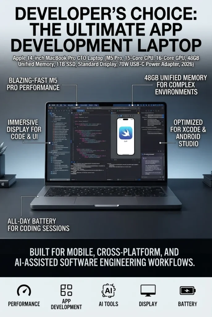 Apple MacBook Pro 14-inch with M5 Pro processor for app development