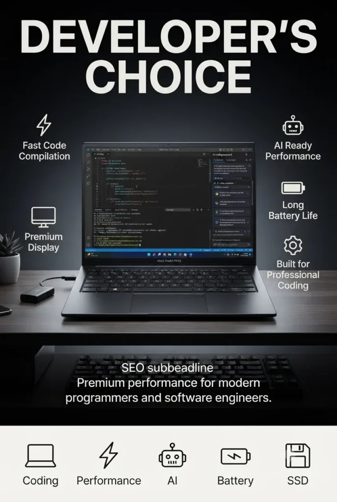 ASUS ProArt PX13 laptop with Ryzen AI processor for coding creative work and programming