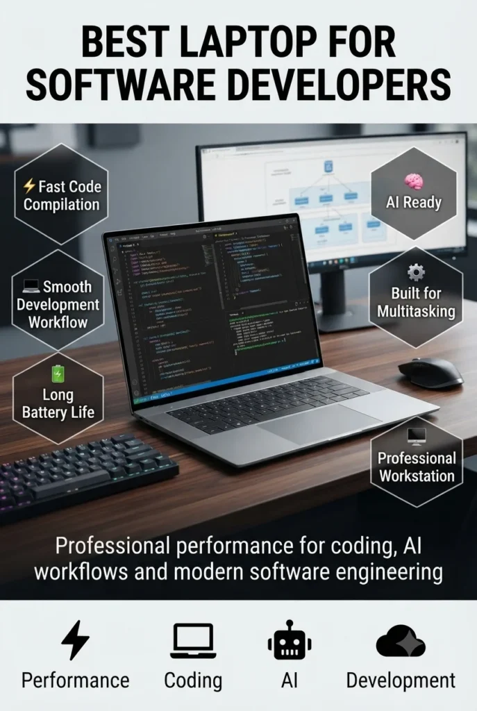 Dell Premium 16 XPS laptop with OLED display for software development, coding, programming, and professional productivity
