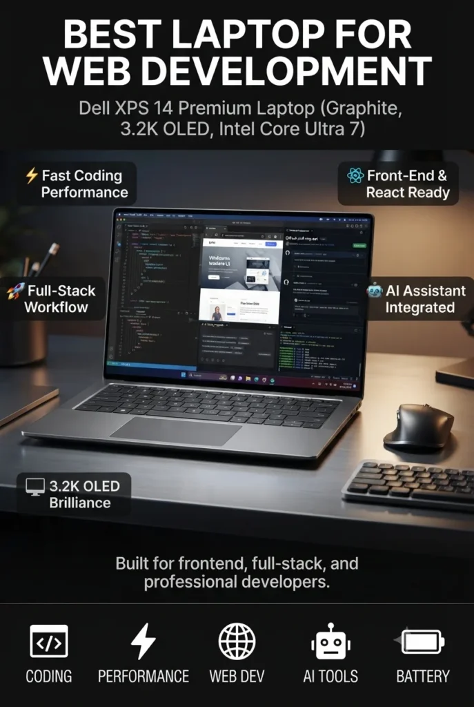 Dell XPS 14 premium Windows laptop for professional web development and programming
