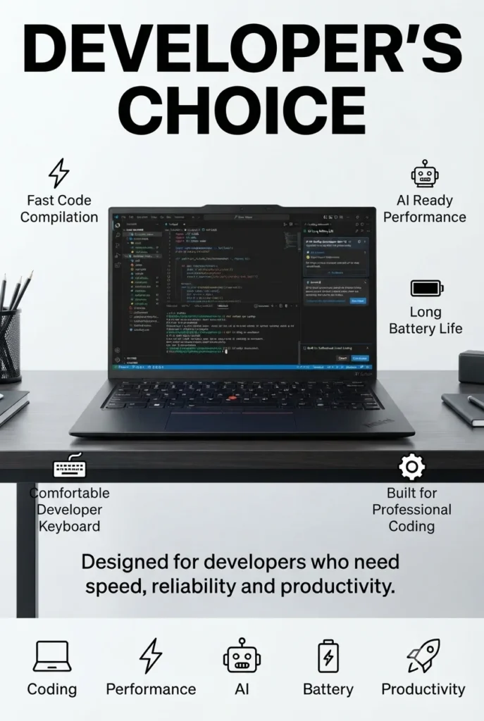 Lenovo ThinkPad X1 Carbon Gen 13 Aura Edition laptop for programming and software development in 2026