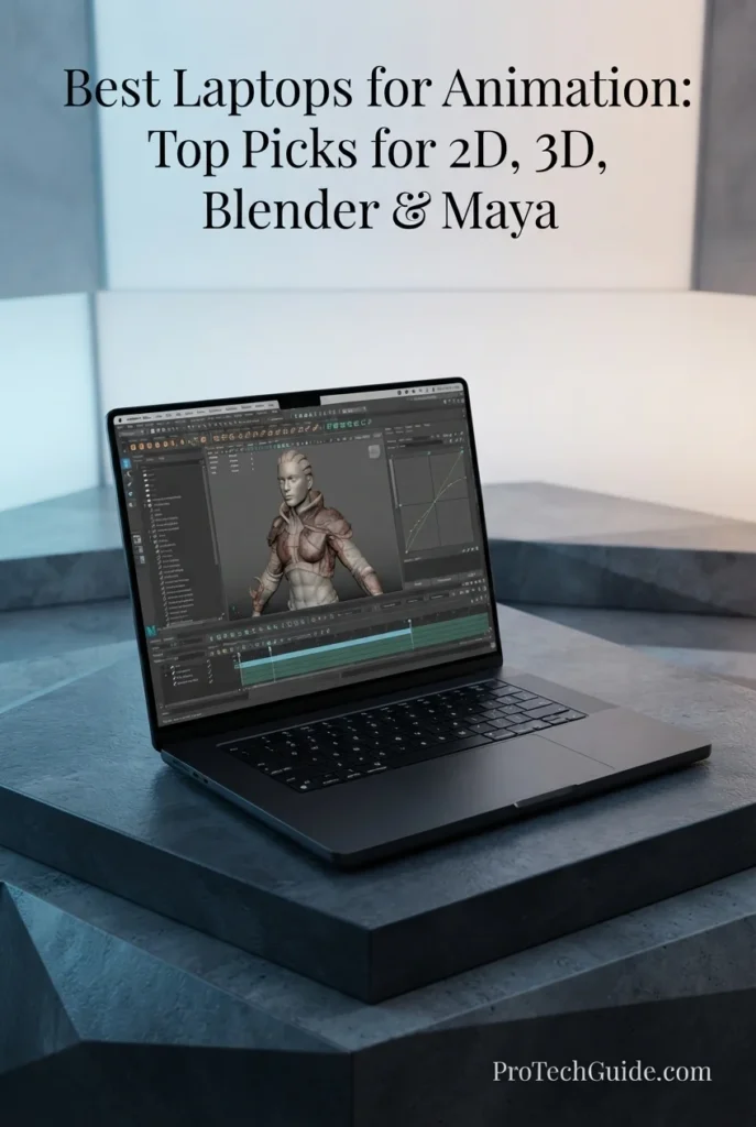Apple MacBook Pro 16-inch M5 Max laptop for Blender 3D animation and creative work