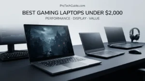 Gaming laptops under $2,000 featuring high-performance graphics, high-refresh displays, and modern gaming designs