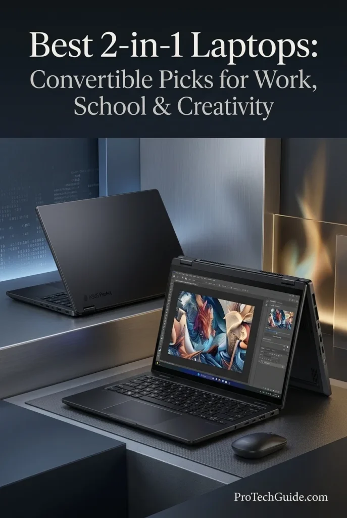ASUS ProArt PX13 convertible laptop with a 13.3-inch 3K OLED touchscreen and flexible hinge for creative work