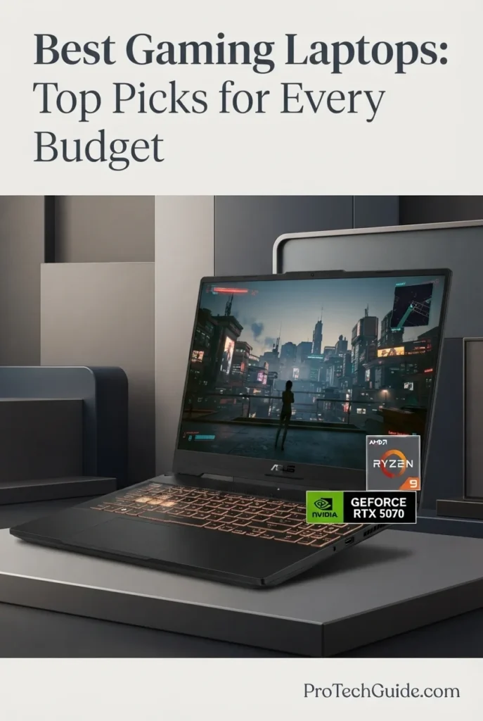 ASUS TUF A16 gaming laptop featuring RTX 5070 graphics and a 16-inch WUXGA display