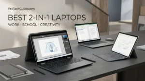 A collection of convertible 2-in-1 laptops with touchscreen displays and versatile designs for productivity, education, and creative work