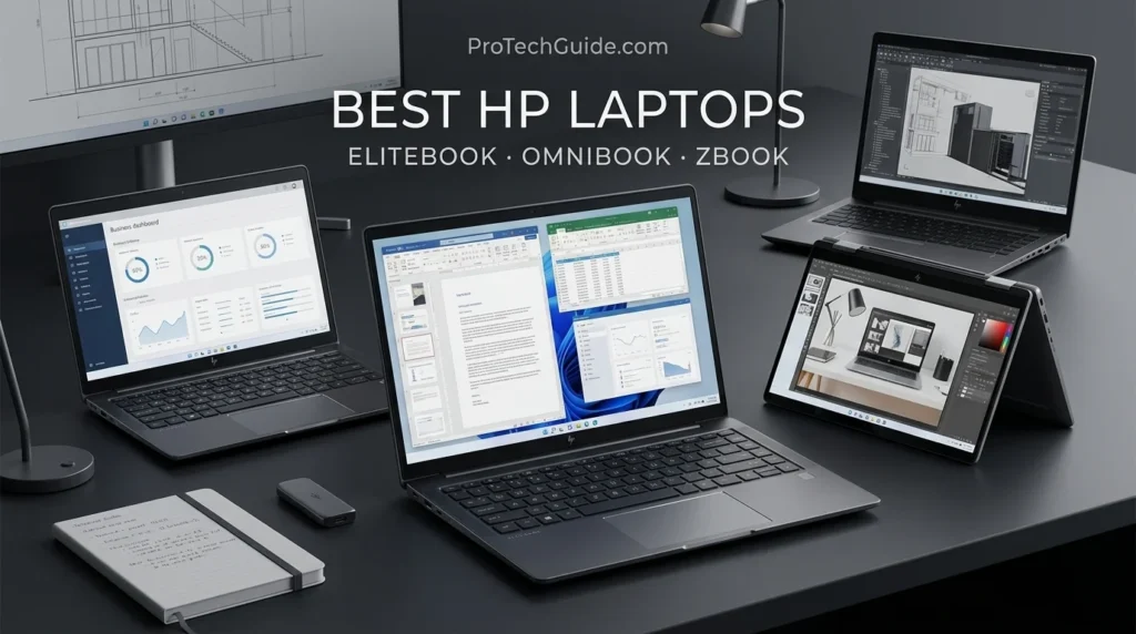 HP laptops representing business productivity, professional computing, and versatile everyday use