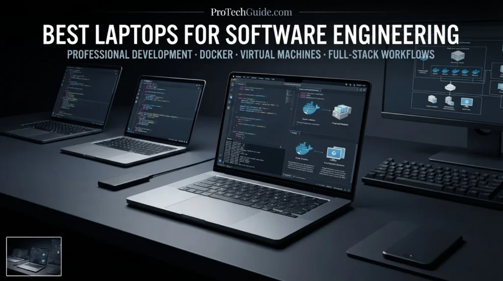 Professional laptops selected for software engineering and development workflows