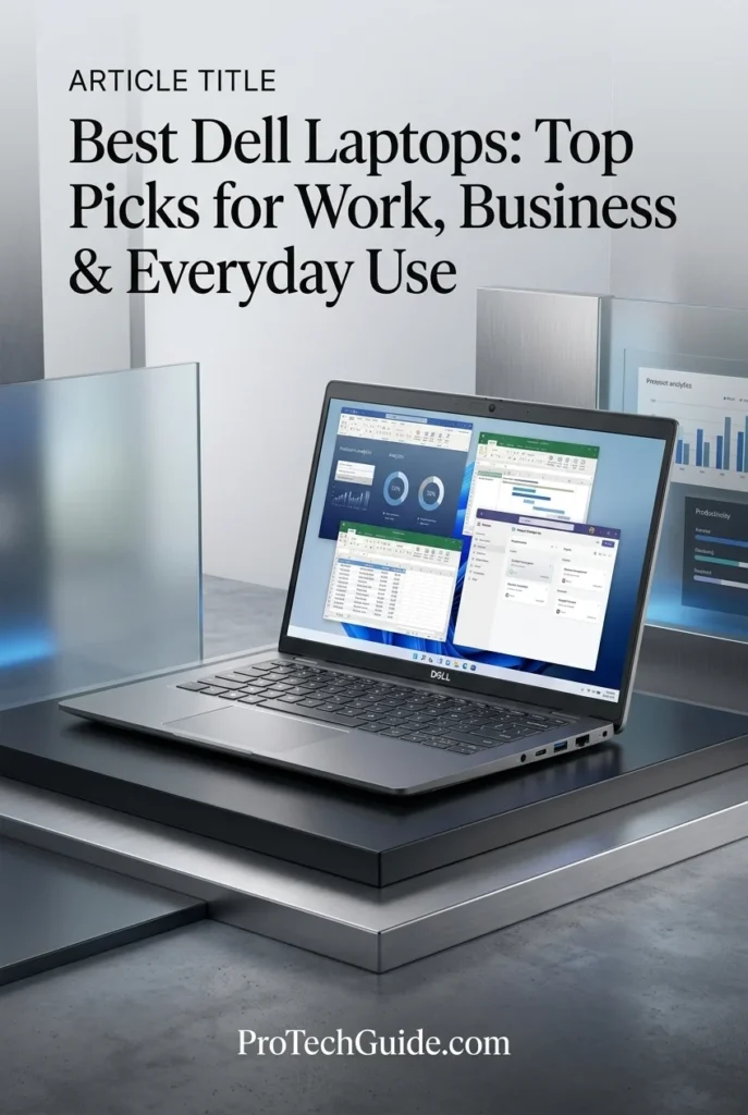 Dell Latitude 5450 business laptop with a compact design, backlit keyboard, and professional connectivity