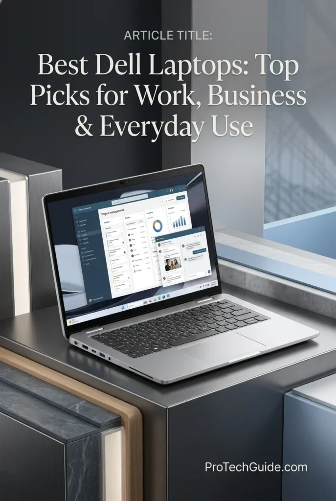 Dell Pro 14 Plus business laptop with a compact 14-inch display and backlit keyboard