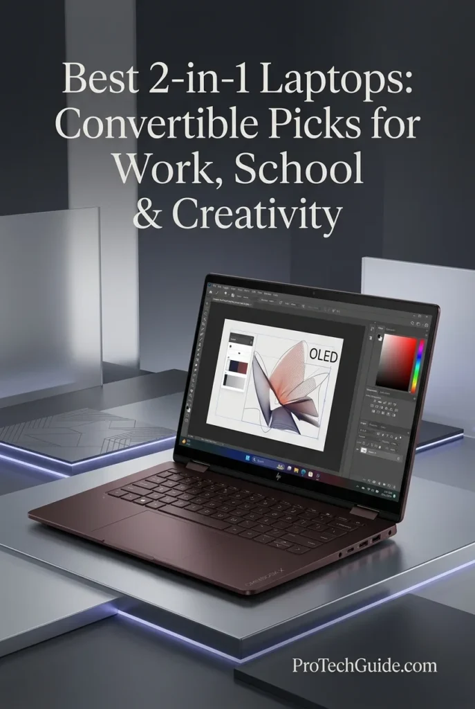 HP OmniBook X Flip 14 convertible laptop with a 14-inch OLED touchscreen and 360-degree hinge