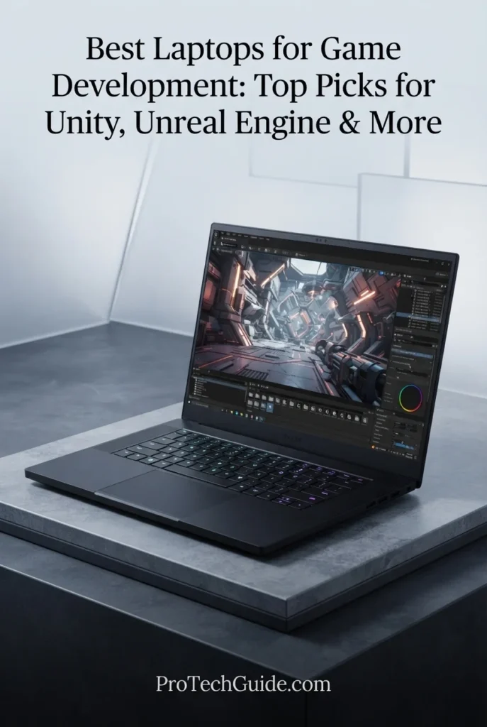 Razer Blade 16 laptop with QHD OLED display for portable game development